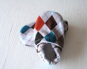 Argyle boy baby booties shoes infant newborn shower gift non slip Soft Soled Shoes grey orange blue baby slippers SWAG