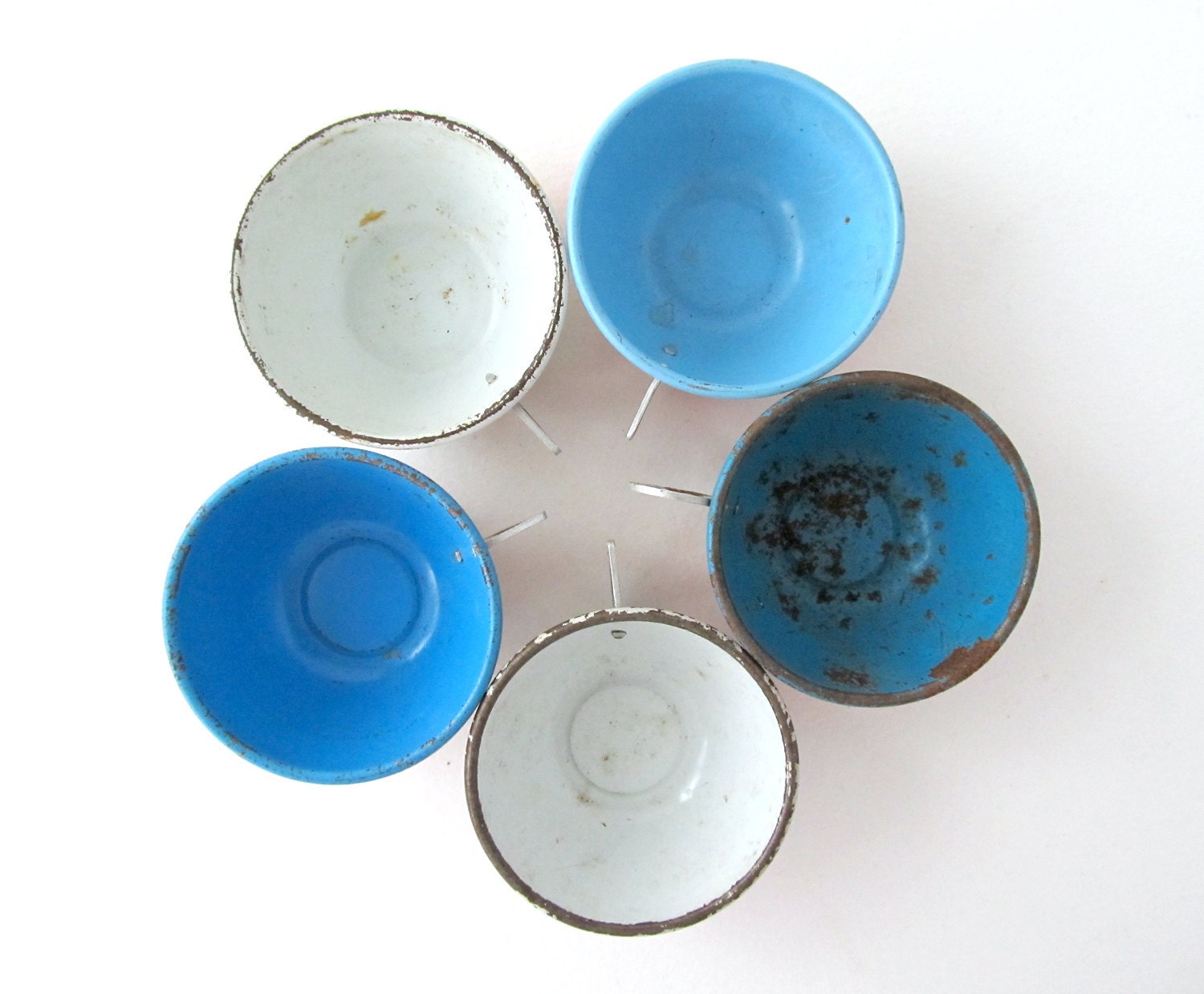 An Instant COLLECTION of TIN TEACUPS - Set of 5