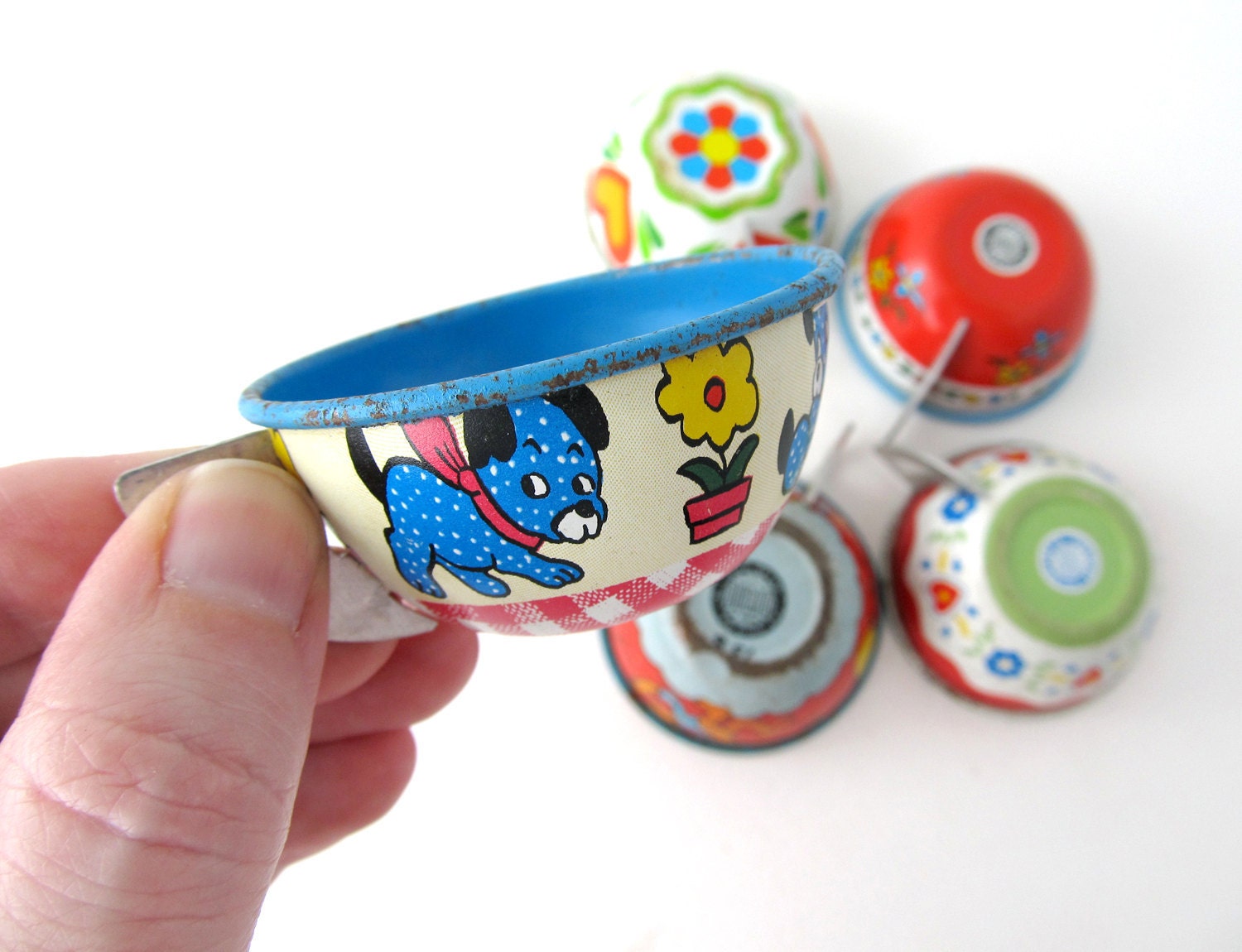 An Instant COLLECTION of TIN TEACUPS - Set of 5