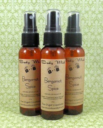 BERGAMOT SPICE Body Mist Spray - 2oz (bergamot, ginger, sandalwood, cedar, patchouli, basil)