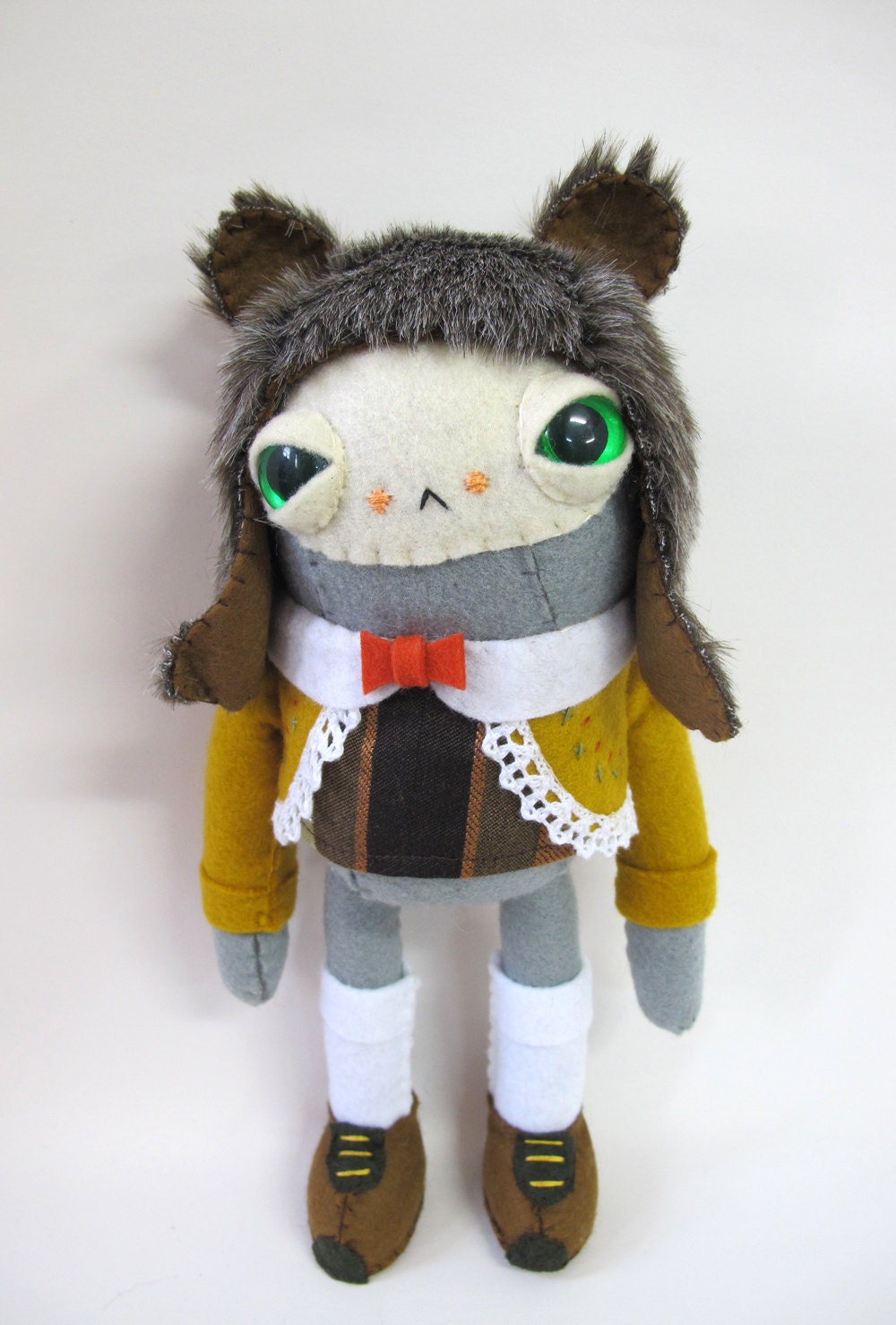 Furry Hatted Rabbit - Made to Order