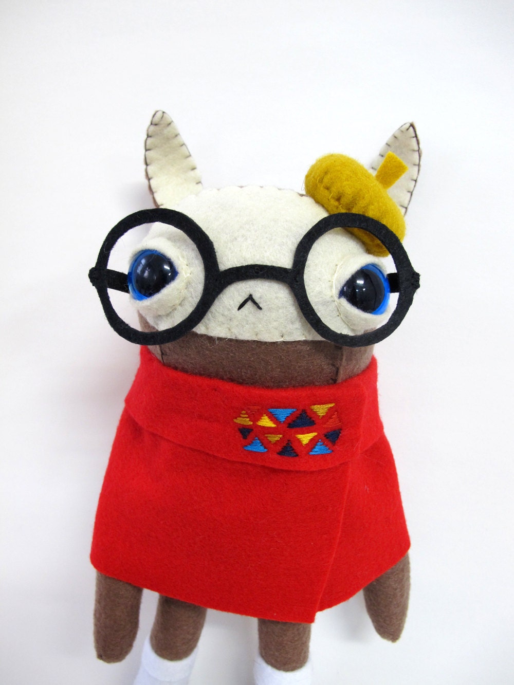 RESERVED FOR gingeryder-- Red-Caped Beatnik Rabbit - Made to Order