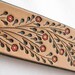 Little Red Flowers on a Wide Leather Cuff