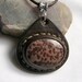 Stone and Leather Pendant - Wild Horse Stone ( AKA Crazy Horse Stone) - an AosLeather Original Earth Medallion