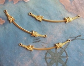 2 PC Raw Brass Victorian Pendant Bar -  J0203