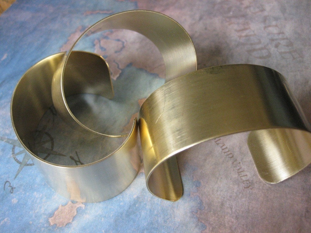 1 PC Unfinished Blank Raw Brass Plain Heavy Gauge Cuff Bracelet - B065
