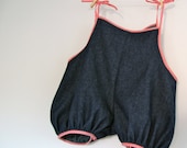Picnic Gingham Denim Romper