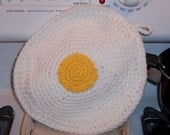 Fried Egg Pot holder Hot pad Crochet