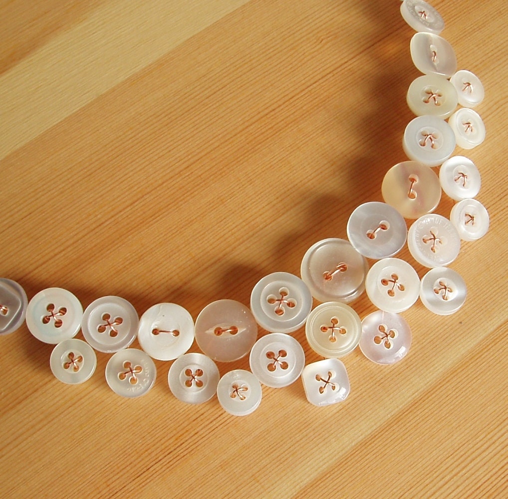 White button necklace - Way cooler than pearls