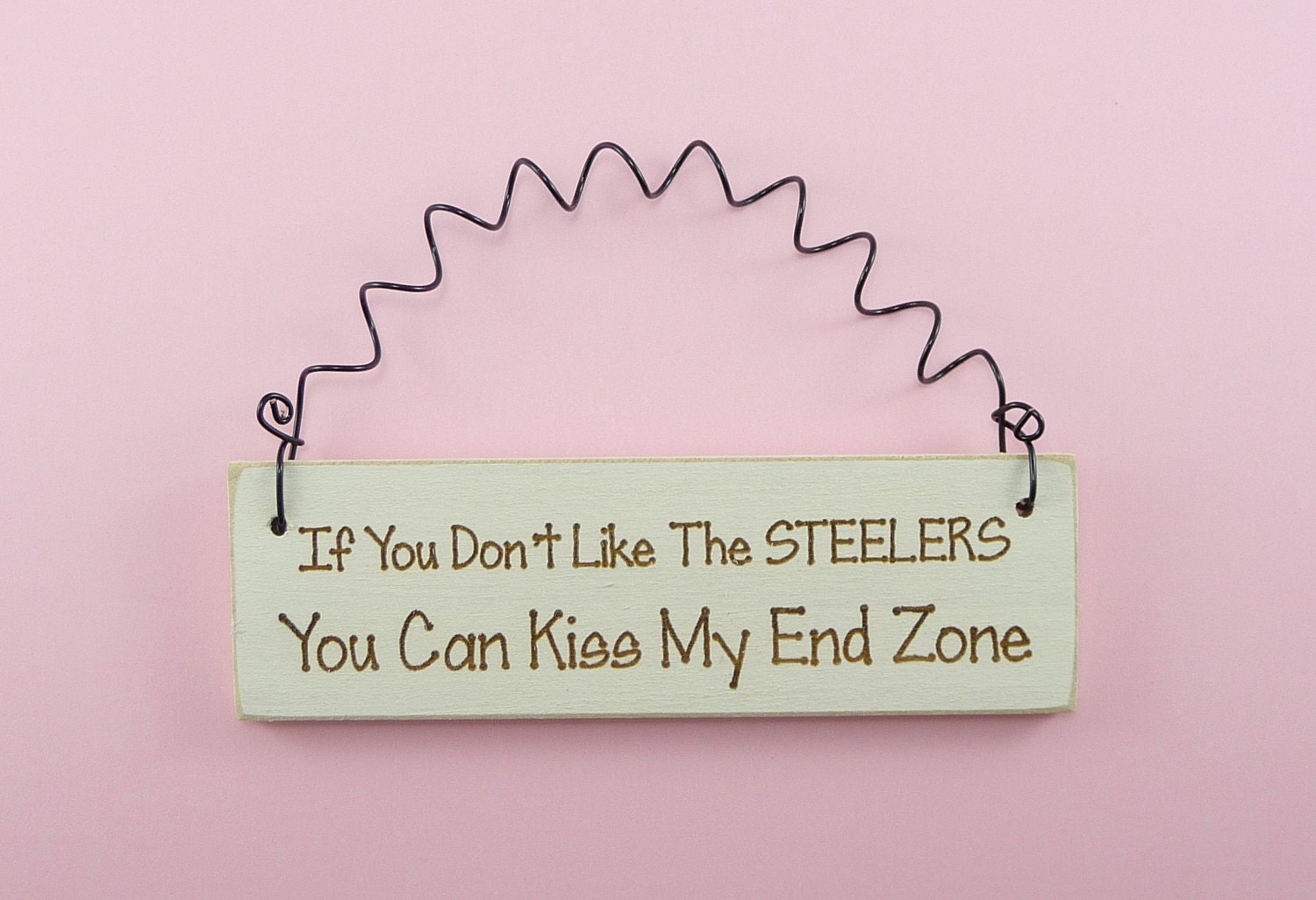 MINI SIGN If You Dont Like The STEELERS You Can Kiss My End Zone - Humorous Funny Home Decor Handpainted Laser Engraved Pittsburgh Fans