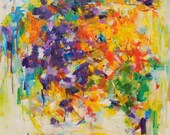 Orchid Garden Giclee Print from original oil mix media painting 12x12-wall decor- wall art
