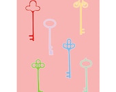 Vintage Keys Art Print