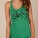 I LOVE my BIKE french script Girls Ladies Heathered Tank Top Shirt silkscreen screenprint Alternative Apparel