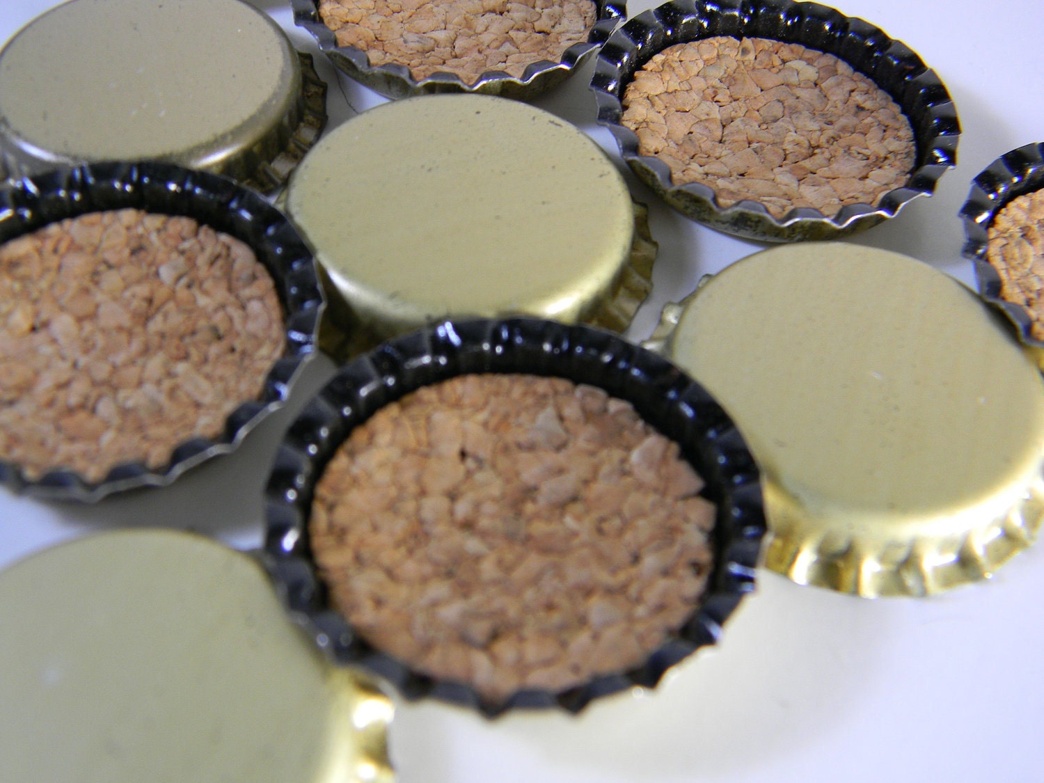 Vintage bottle caps -  unused, cork inside Old Stock, Finding, Supply - 10 unused pieces