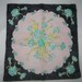 Vintage ladies hankie, handkerchief, hankey in cotton, brown and pink floral design -