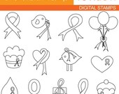 Digital stamps.. I Wear Pink Ribbon Stamps 07042