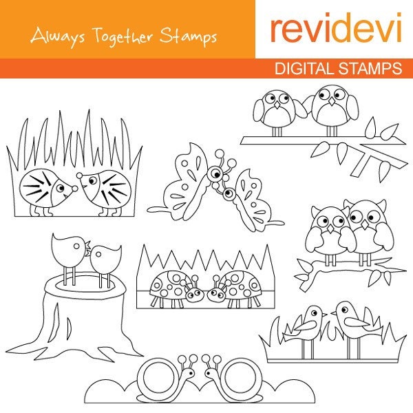 Always Together Stamps 07151.. Cute Digistamp.. commercial use cliparts