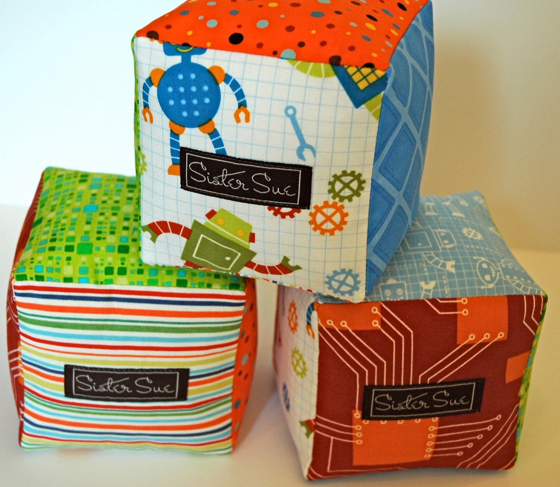Robot Boy Cloth Play Blocks (set of 3)