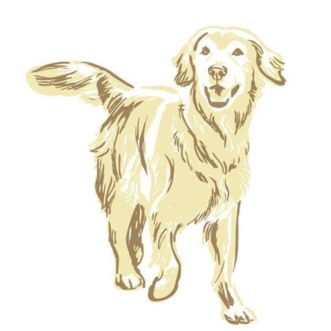Letterpressed Golden Retriever Cards -- 5 Pack