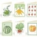 Vegetable and Fruit Block Print Notecards, Pack 2