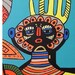African Masks..... original painting, acrylic on wood, 23.6x23.6", 60x60 cm, african culture, abstract, fantasy, masks, tradition