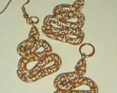 Autumn Colored Snake Jewelry Necklace Pendant and Earring Set Great Christmas gift