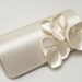 Ivory Orchid Flower Bridal Clutch - Bridesmaid Clutch - Bouquet Clutch Kisslock Snap Frame - Champagne Ivory White