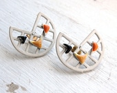 Vintage 1980s Abstract Earrings