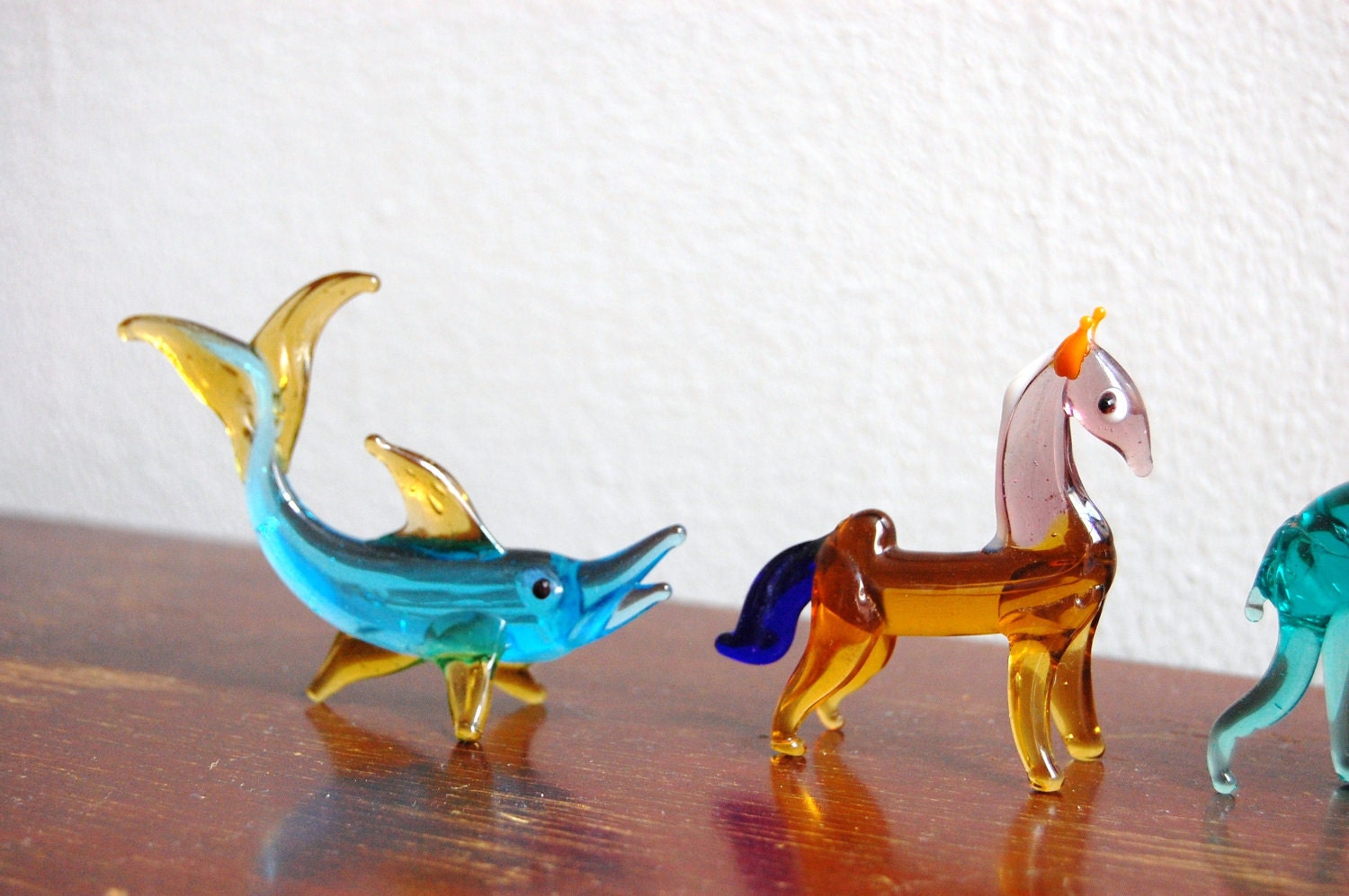 Vintage 1950s Murano Art Hand Blown Glass Animal Figurines (Set of 5)