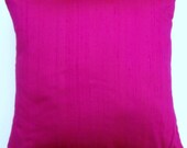 Hot Pink Pillow Cover -- Hottest Pink Simply Silk Throw Pillow Cover -- 18 x 18