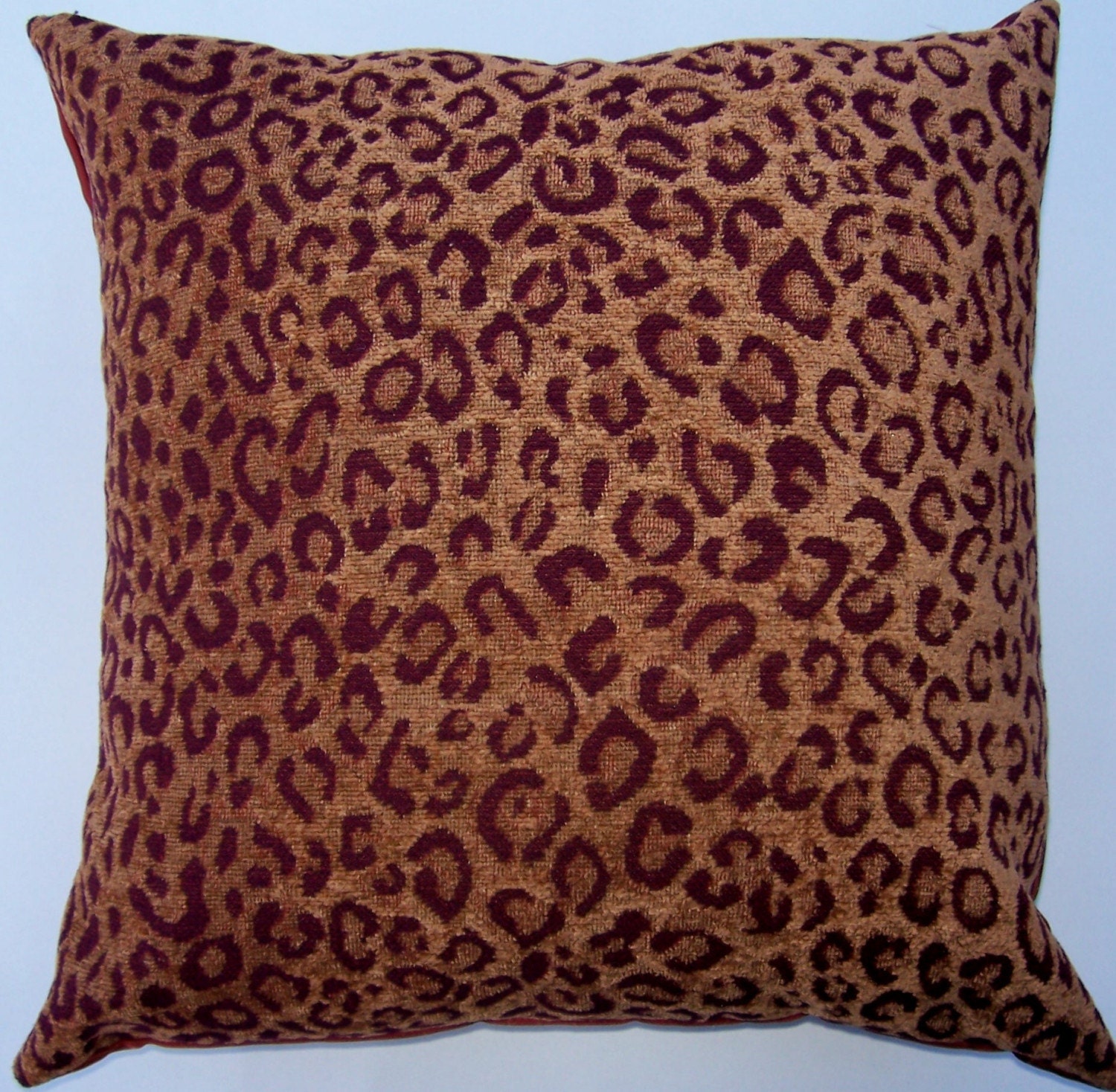 Rust Throw Pillow Cover - Dark and Light Rust Animal Print Cushion Cover - 16 x 16