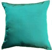 Teal Throw Pillow Cover - Teal Silk Decorative Cushion Cover - 16 x 16