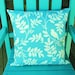 Turquoise Throw Pillow - Indoor Outdoor Tiffany Blue Birds Cushion Cover - 18 x 18