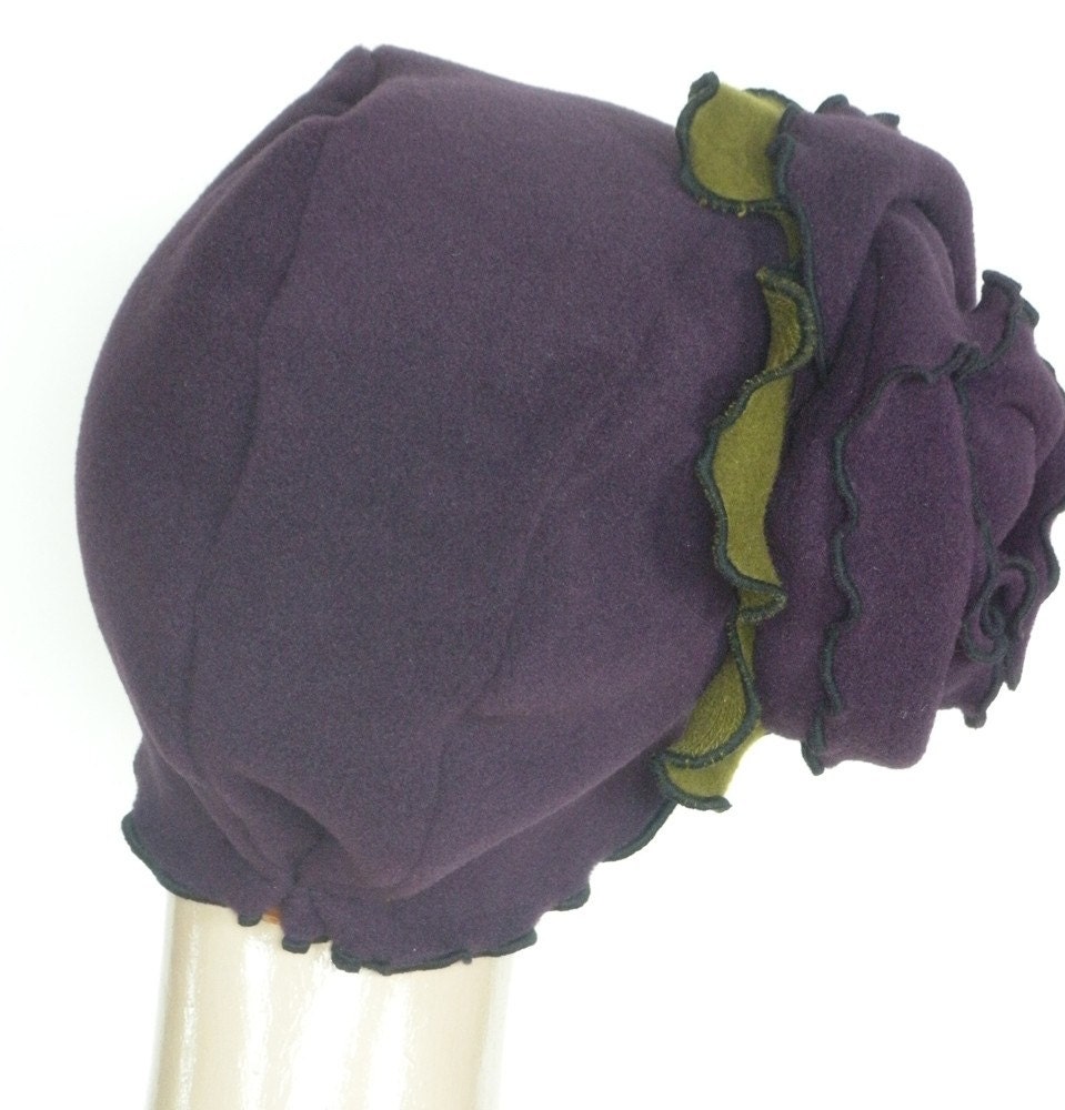 Purple rose Valentine's Fascinator Hat  - Polar Fleece