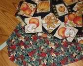 Table Runner Reversible Halloween Autumn Fall Pumpkins / Winter Christmas Holly Leaves