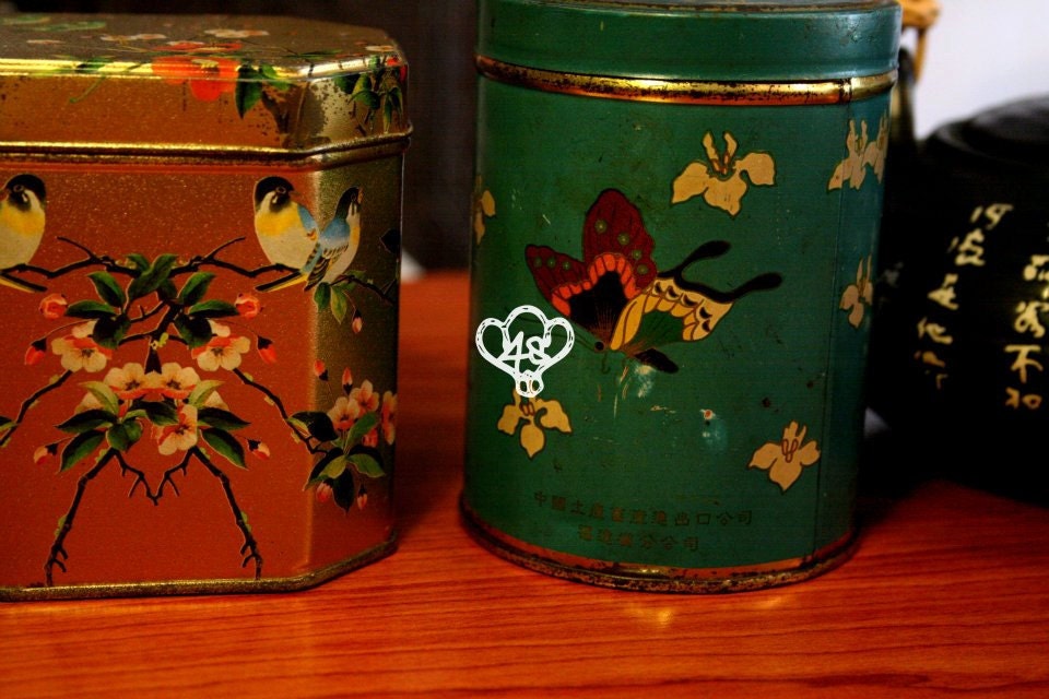 Old Butterfly Brand Jasmine China Tea Tin