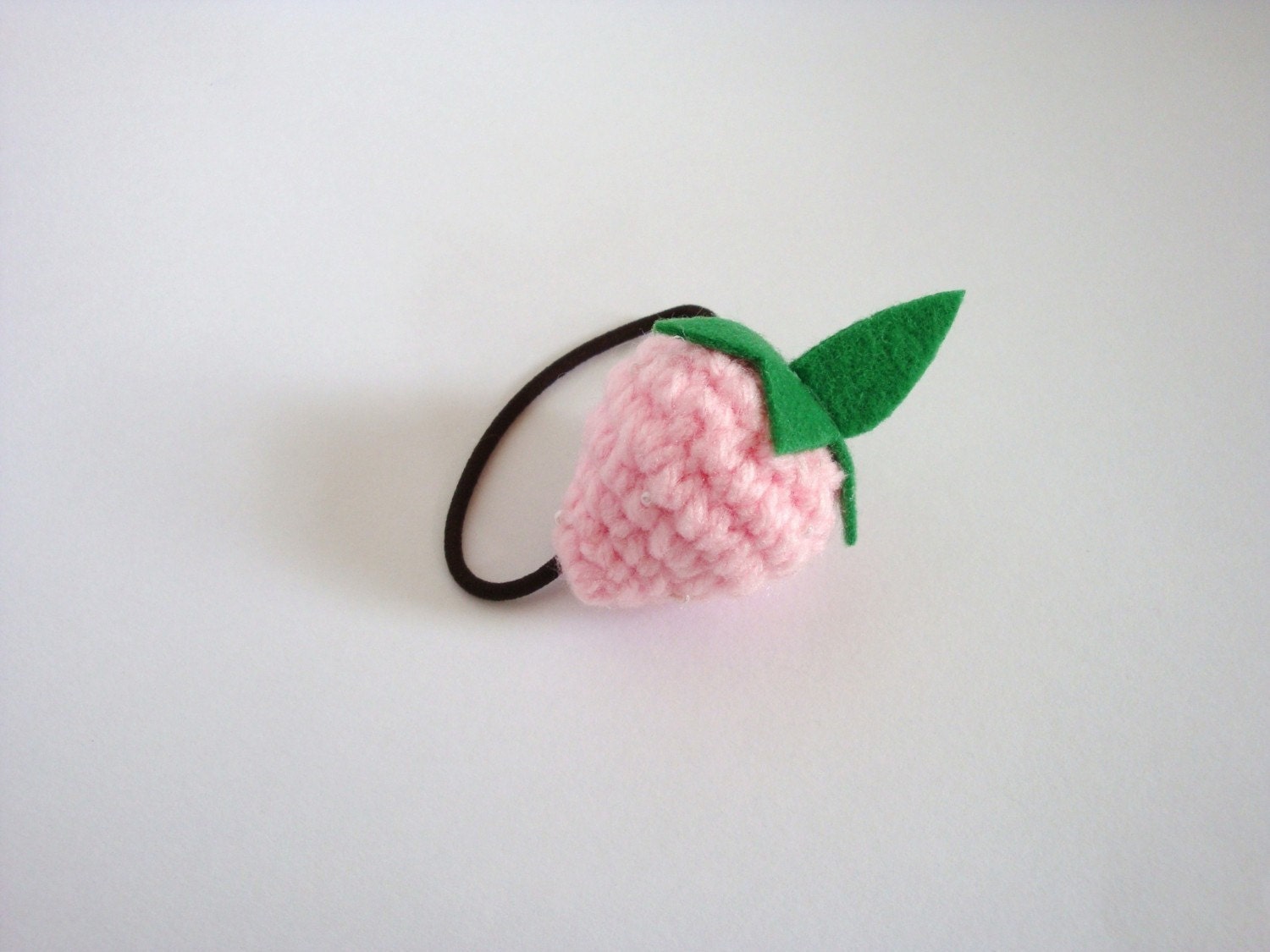 Pink Strawberry Ponytail Holder