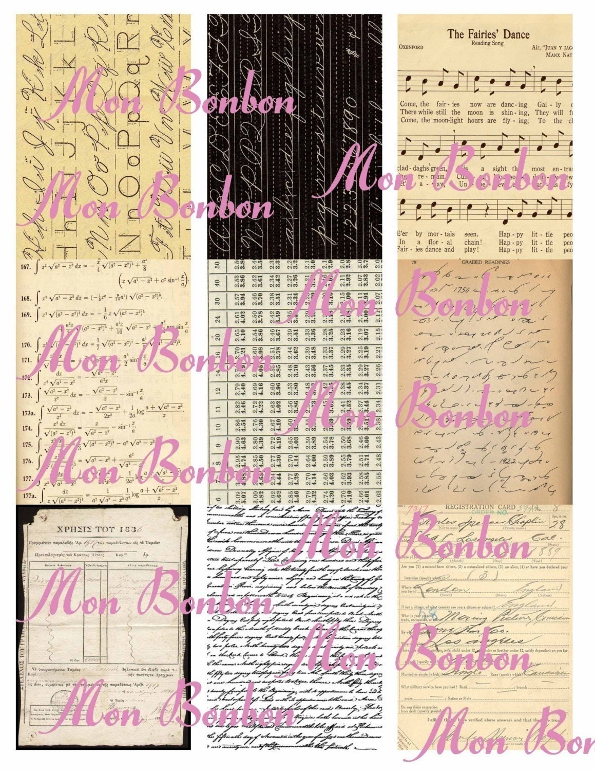 Digital Download  Vintage Paper Background Images Collage Sheet  ACEO ZNE ATC Item No. 116
