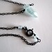 Aquamarine necklace sterling silver aquamarine jewelry - Makoa Nugget v4