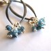 Rough blue diamond earrings leverback mixed metal - Kaimana Blue