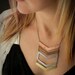 Chevron Multi Metal Necklace with Brass and Copper