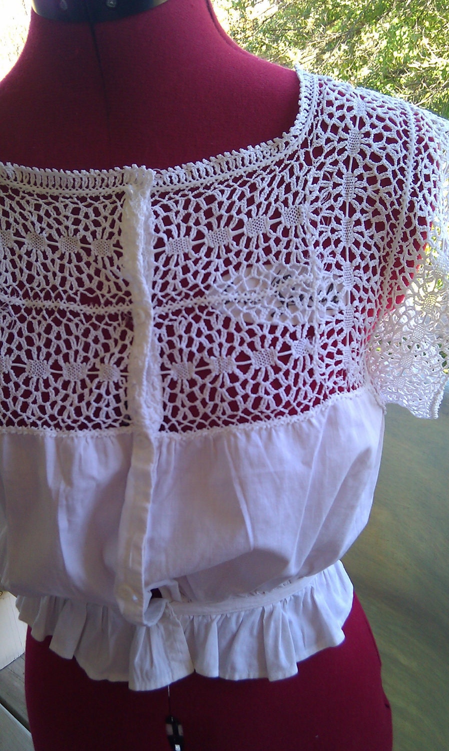 BLACK FRIDAY SALE  Vintage Edwardian Camisole Corset Cover Fine Crochet Work - Mint Condition