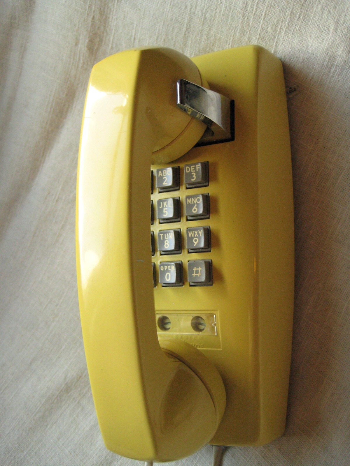 Vintage Yellow Touchtone Wall TelePhone. Woah by UltraTrixie