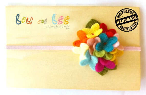 Newborn Baby Headband Ittty bitty carnival felt hydrangea