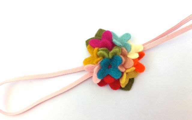 Newborn Baby Headband Ittty bitty carnival felt hydrangea