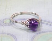 Amethyst Bead Ring - Any Size