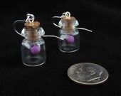 Purple Glow in the Dark Fairy Bottle Earrings