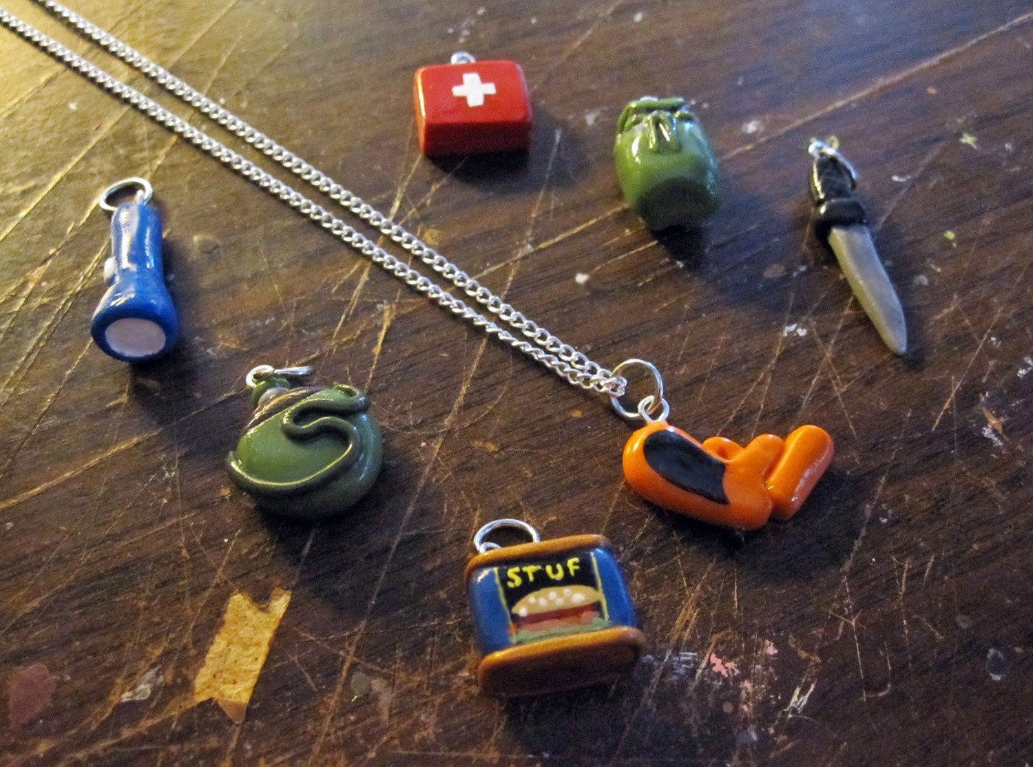 Survive the Zombie Apocalypse Necklace Set with 8 Charms
