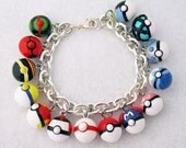 Custom Pokeball Bracelet  Your Choice of 14 Pokeball Charms