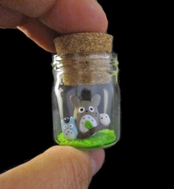 Tiny Totoro Bottle Art